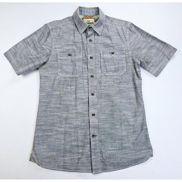 Outdoor Life Size Small Mens Gray Short Sleeve Logo Tag Dual Pocket Cotton Shirt - Picture 1 of 10